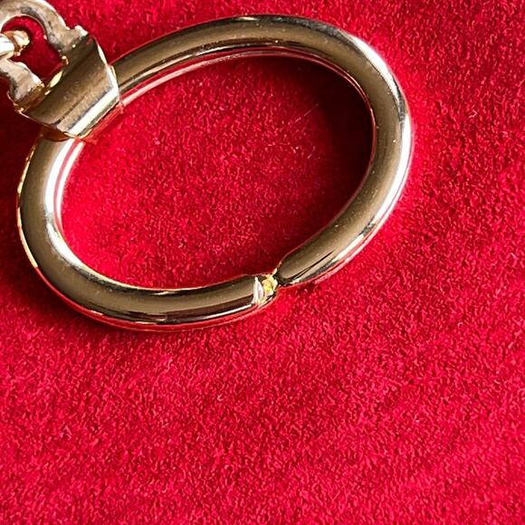 Ferragamo Gancini Gold Keychain Bag Charm Iconic Style MINT - Picture 4 of 6